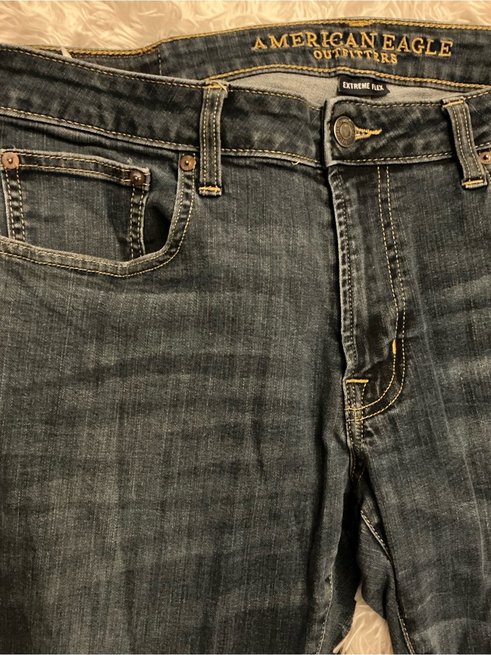American Eagle Outfitters Men’s Dark Wash Slim Straight Jeans - Picture 3 of 9
